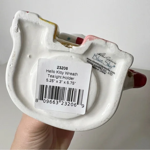 Hello Kitty Christmas Wreath Tea-light Holder Ceramic - Picture 5 of 5